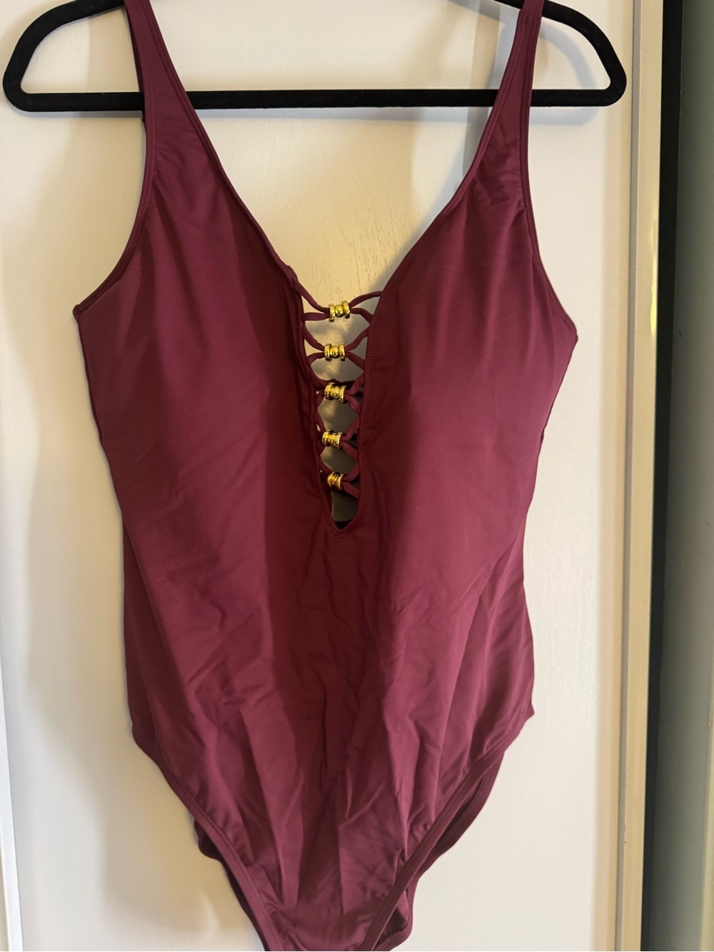Bleu Rod Beattie Deep Wine One-Piece Swimsuit